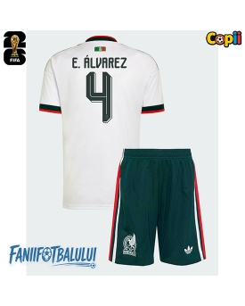 Mexic Edson Alvarez #4 Echipament de Fotbal Replică Mondial 2026 Copii Deplasare (+ Șorturi)